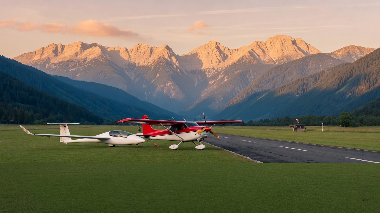 Segelflugzeug und Schleppmaschine